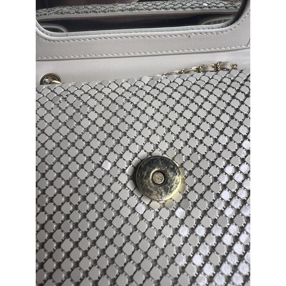 Vintage Whiting & Davis Metal Mesh Ivory Purse‎ Clutch Crossbody Evening Formal - Picture 8 of 13